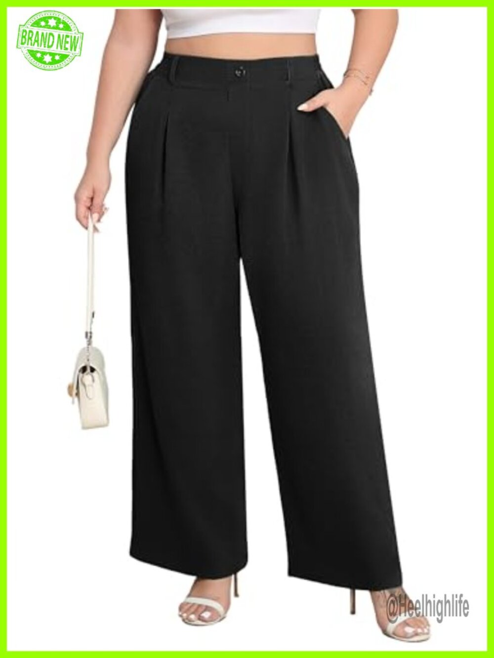 Plus Size High Waist Wide Leg Palazzo Pants Work Slacks